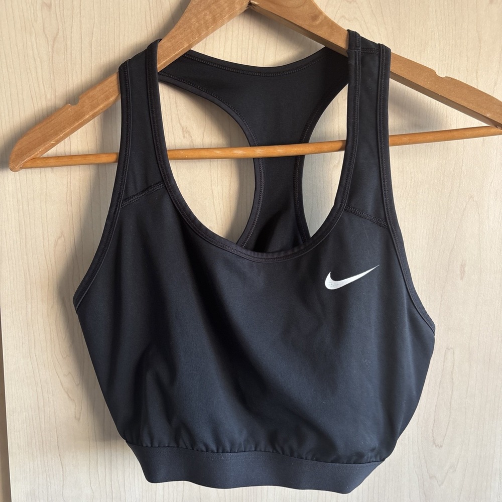 Nike‎ Dri-FIT Women's Medium/Large Sports Bra Black Racerback Elastic